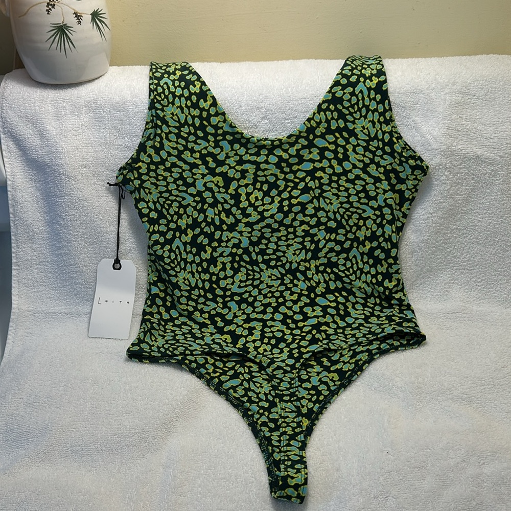 {BNWT}LEITH BODYSUIT Green Gables Animalia thong bodysuit| animal print